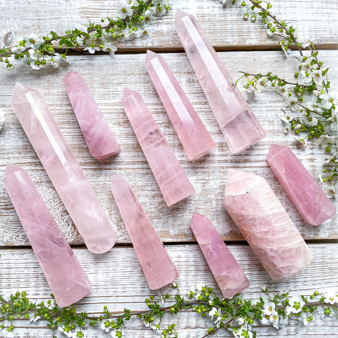 Rose Quartz Crystal Wand/Tower/Obelisk/Point