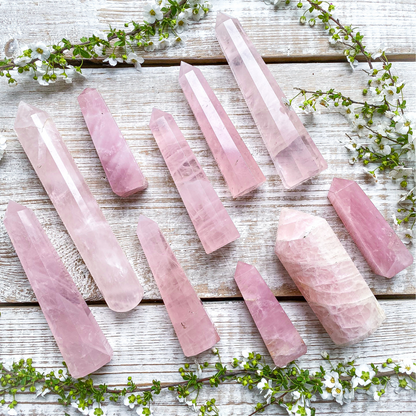 Rose Quartz Crystal Wand/Tower/Obelisk/Point
